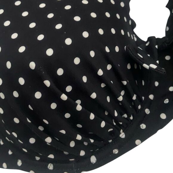 Pour Moi Swimwear Bikini Top US 34 I / UK 34 G Black & White Polka Dot Swim Bra - Picture 2 of 6